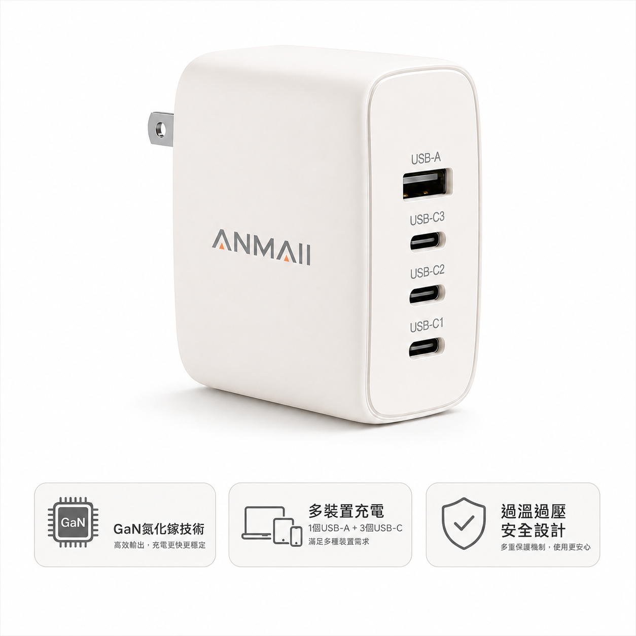 [銨邁 ] ANMAII 100W GaN氮化鎵 快充頭  筆電 平板 手機 switch快速充電